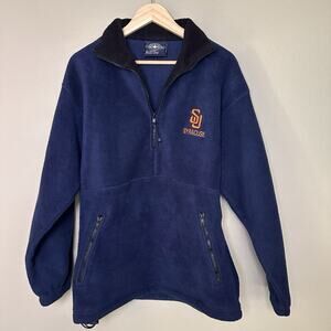 Syracuse University Women M Blue 1/2 zip Fleece with Orange embroidery